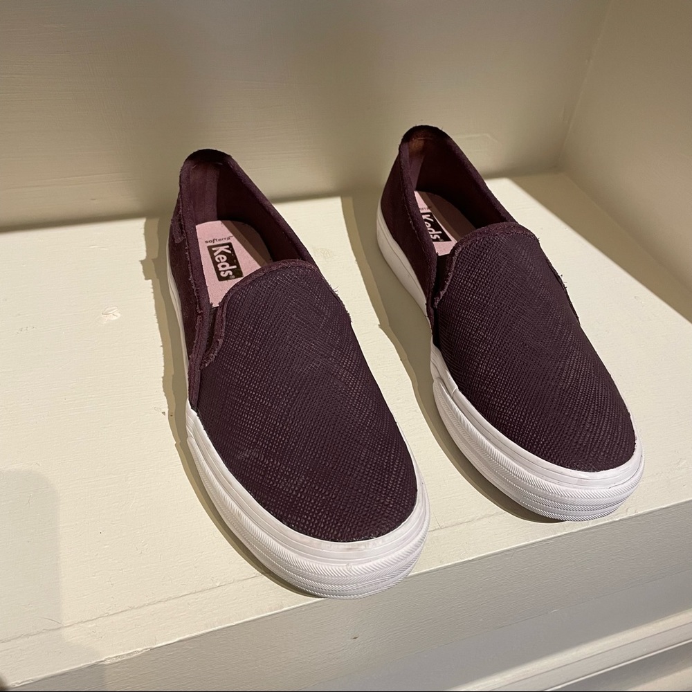 NWOT Burgundy Slip On Vans Shoes
